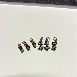 Gold and Blue flip flops and bikini Charm Set.